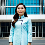 **

"A professional Vietnamese woman in a modest Ao Dai, standing confidently in front of a modern office building in Ho Chi Minh City, fully clothed, appropriate attire, safe for work, perfect anatomy, natural proportions, professional photography, high quality, family-friendly."

**