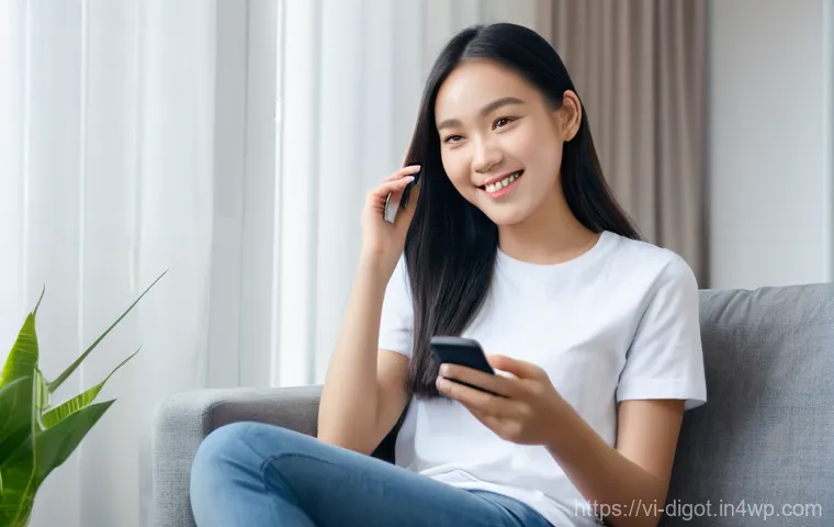 디지털 기기 사용을 위한 팁 - **Prompt:** A young Vietnamese woman, in her late 20s, with a friendly smile, is sitting comfortably...