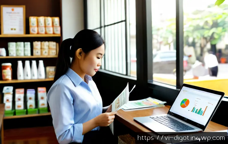 Home 30 디지털 시대의 비즈니스 성공 사례 분석 - Photorealistic modern Vietnamese small-business success scene, confident female entrepreneur in mode...